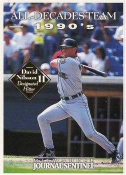 2000 Milwaukee Journal Sentinel Brewers All Decades Team 1990s #NNO David Nilsson Front