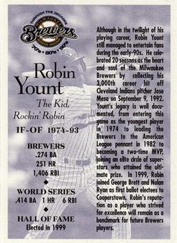 2000 Milwaukee Journal Sentinel Brewers All Decades Team 1990s #NNO Robin Yount Back