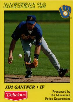 1992 Milwaukee Brewers Police #NNO Jim Gantner Front