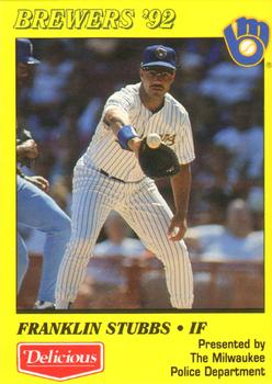 1992 Milwaukee Brewers Police #NNO Franklin Stubbs Front