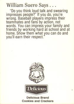 1992 Milwaukee Brewers Police #NNO William Suero Back