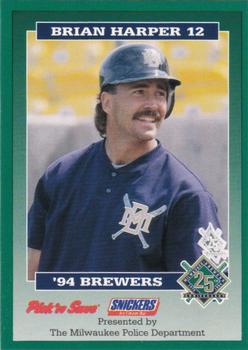1994 Milwaukee Brewers Police #NNO Brian Harper Front