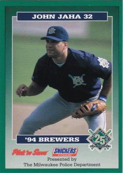 1994 Milwaukee Brewers Police #NNO John Jaha Front