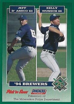 1994 Milwaukee Brewers Police #NNO Jeff D'Amico / Kelly Wunsch Front
