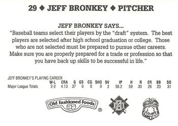 1995 Milwaukee Brewers Police #NNO Jeff Bronkey Back