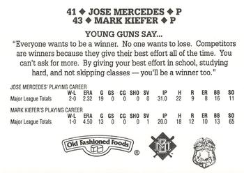 1995 Milwaukee Brewers Police #NNO Mark Kiefer / Jose Mercedes Back