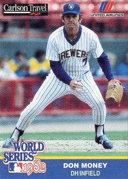 1992 Carlson Travel 1982 Milwaukee Brewers #7 Don Money Front