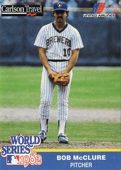 1992 Carlson Travel 1982 Milwaukee Brewers #10 Bob McClure Front