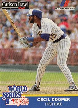 1992 Carlson Travel 1982 Milwaukee Brewers #15 Cecil Cooper Front