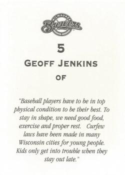 2000 Milwaukee Brewers Police #NNO Geoff Jenkins Back