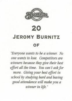 2000 Milwaukee Brewers Police #NNO Jeromy Burnitz Back