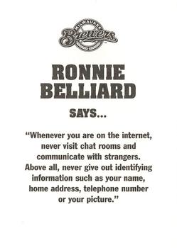 2001 Milwaukee Brewers Police #NNO Ronnie Belliard Back