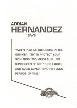 2004 Milwaukee Brewers Police #NNO Adrian Hernandez Back