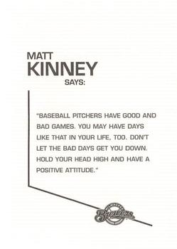 2004 Milwaukee Brewers Police #NNO Matt Kinney Back