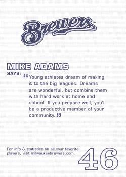 2005 Milwaukee Brewers Police #NNO Mike Adams Back