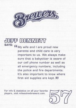 2005 Milwaukee Brewers Police #NNO Jeff Bennett Back