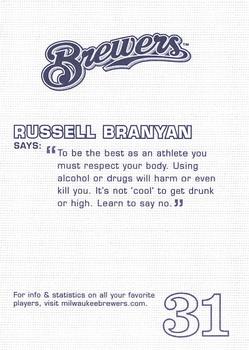 2005 Milwaukee Brewers Police #NNO Russell Branyan Back