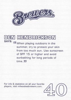 2005 Milwaukee Brewers Police #NNO Ben Hendrickson Back