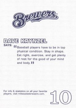 2005 Milwaukee Brewers Police #NNO Dave Krynzel Back