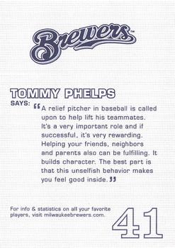 2005 Milwaukee Brewers Police #NNO Tommy Phelps Back