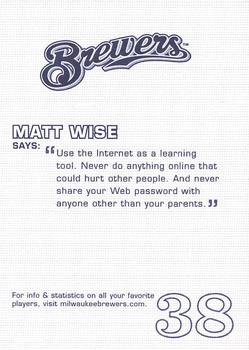 2005 Milwaukee Brewers Police #NNO Matt Wise Back