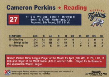 2015 Grandstand Reading Fightin Phils #NNO Cameron Perkins Back