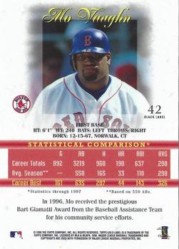 1998 Topps Gold Label - Class 3 Black Label #42 Mo Vaughn Back