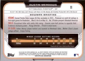 2015 Bowman Draft #11 Austin Meadows Back