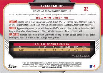 2015 Bowman Draft #33 Tyler Mark Back