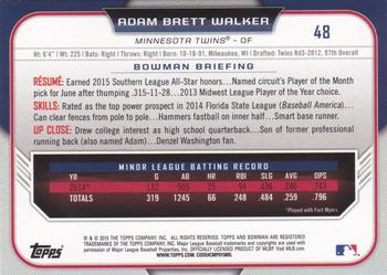 2015 Bowman Draft #48 Adam Brett Walker Back