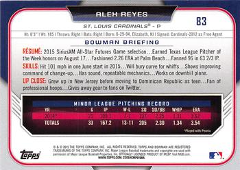 2015 Bowman Draft #83 Alex Reyes Back