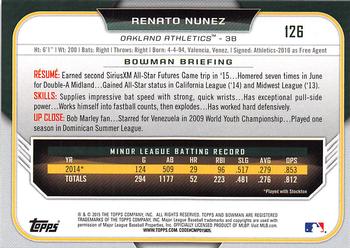 2015 Bowman Draft #126 Renato Nunez Back