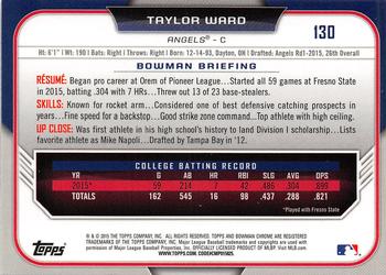 2015 Bowman Draft #130 Taylor Ward Back