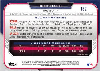 2015 Bowman Draft #132 Chris Ellis Back