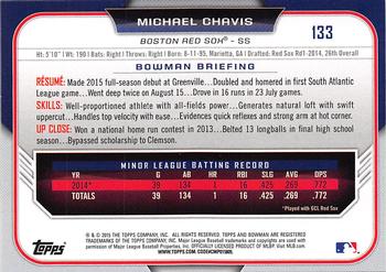 2015 Bowman Draft #133 Michael Chavis Back