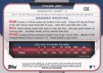 2015 Bowman Draft #136 Tyler Jay Back