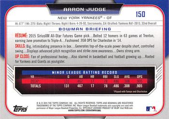 2015 Bowman Draft #150 Aaron Judge Back