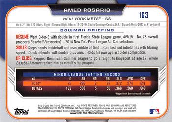 2015 Bowman Draft #163 Amed Rosario Back