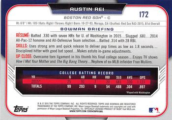 2015 Bowman Draft #172 Austin Rei Back