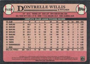 2015 Topps Archives - Fan Favorites Autographs #FFA-DOW Dontrelle Willis Back