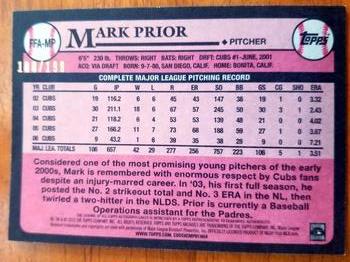2015 Topps Archives - Fan Favorites Autographs Silver #FFA-MP Mark Prior Back