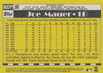 2015 Topps Archives - 1990 Topps #1 Draft Picks #90DPI-JM Joe Mauer Back