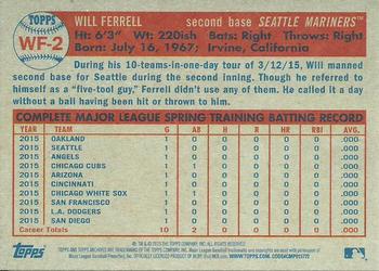 2015 Topps Archives - Will Ferrell #WF-2 Will Ferrell Back