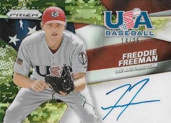 2015 Panini Prizm - USA Baseball Signature Prizms Camo #10 Freddie Freeman Front