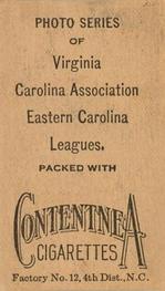 1910 Contentnea Photo Series (T209) #NNO David Gaston Back