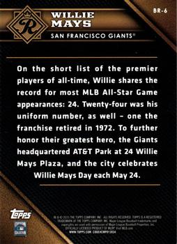 2015 Topps - Baseball Royalty #BR-6 Willie Mays Back
