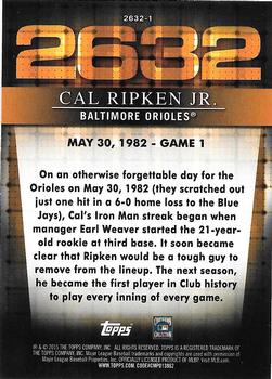 2015 Topps - Cal Ripken Jr. 2632 #2632-1 Cal Ripken Jr. Back