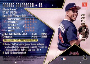 1998 Topps Stars - Bronze #16 Andres Galarraga Back