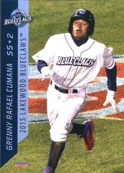 2015 Choice Lakewood BlueClaws #4 Grenny Cumana Front