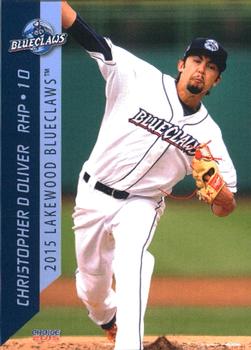 2015 Choice Lakewood BlueClaws #15 Chris Oliver Front